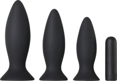 Adam &amp; Eve Rechargeable Vibrating Anal Trainer Kit  Black