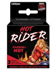Hot Rider Hot Passion 3 Pack Latex Condoms