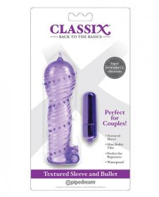 Classix Textured Sleeve &amp; Bullet Vibrator Purple
