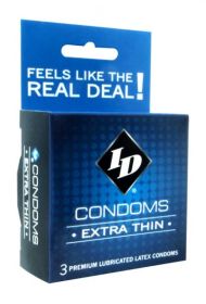 ID Extra Thin Condom 3 Pack Latex Condoms