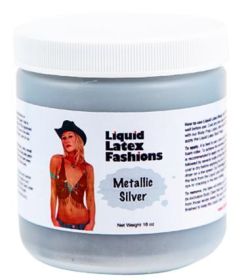 Liquid Latex Body Paint  16oz (Color: Metallic Silver)
